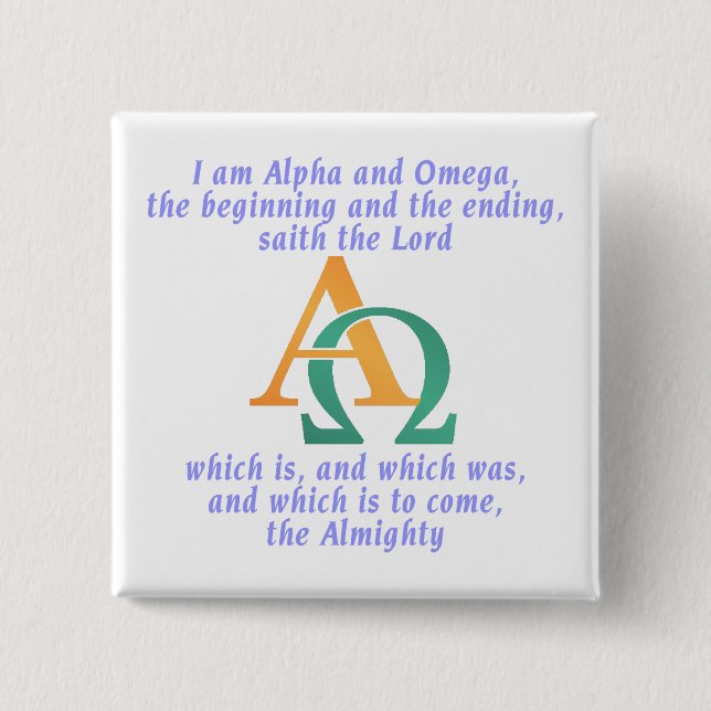 Alpha Omega 15 Cm Square Badge (Front)