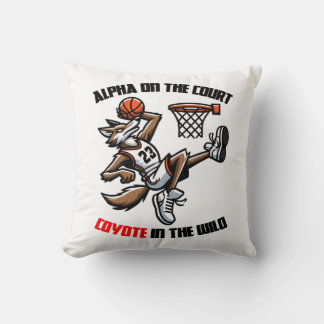 Alpha on the court Coyote in the Wild Cushion