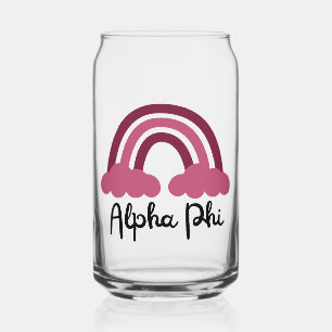 Alpha Phi Sorority Bordeaux Rainbow Can Glass