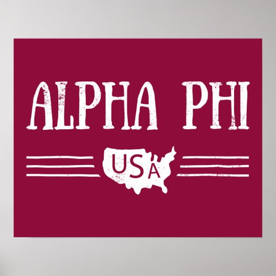 Alpha Phi USA Poster Zazzle.co.uk
