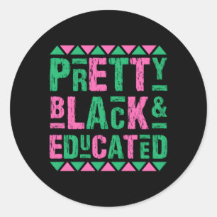 Alpha Pretty Black And Educated Alpha Hand Sign 19 Classic Round Sticker