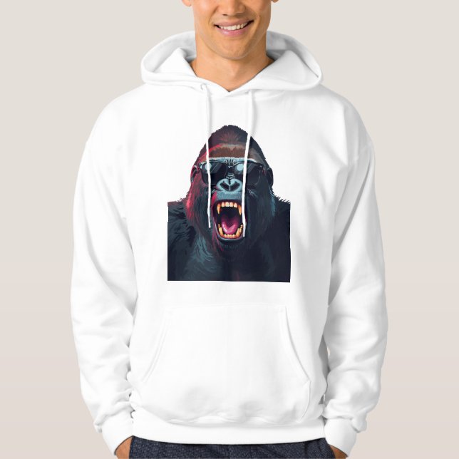 Alpha Rage – Roaring Gorilla with Sunglasses Hoodie (Front)