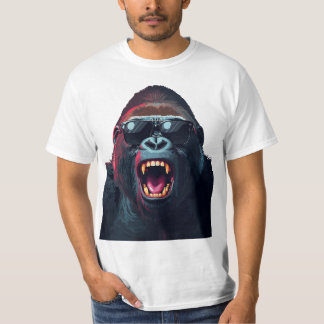 Alpha Rage – Roaring Gorilla with Sunglasses T-Shirt