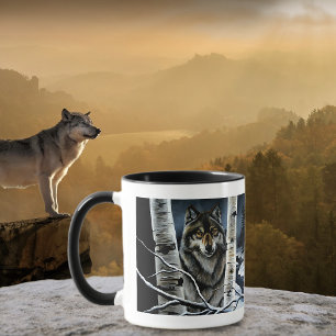 Alpha Timber Wolf Poplar Trees Mug
