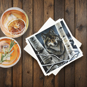 Alpha Timber Wolf Poplar Trees Napkin