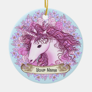 Alpha Unicorn  Ceramic Tree Decoration