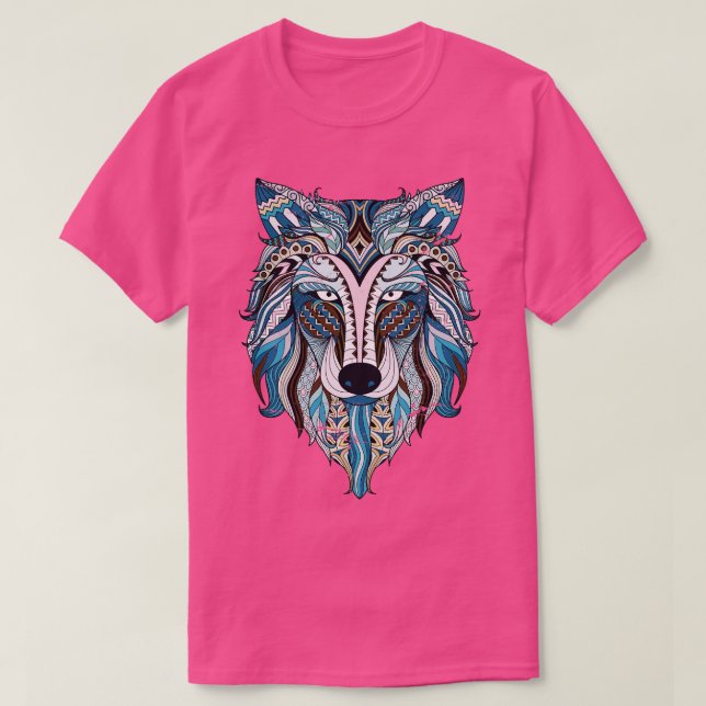 Alpha Wolf Ethnic Wolf T-Shirt (Design Front)
