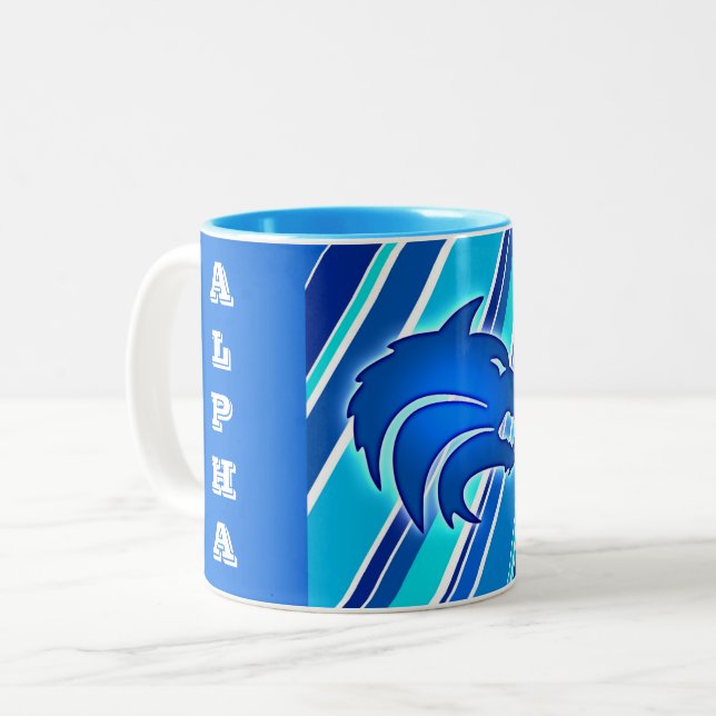 Alpha Wolf Two-Tone Coffee Mug (Front Left)