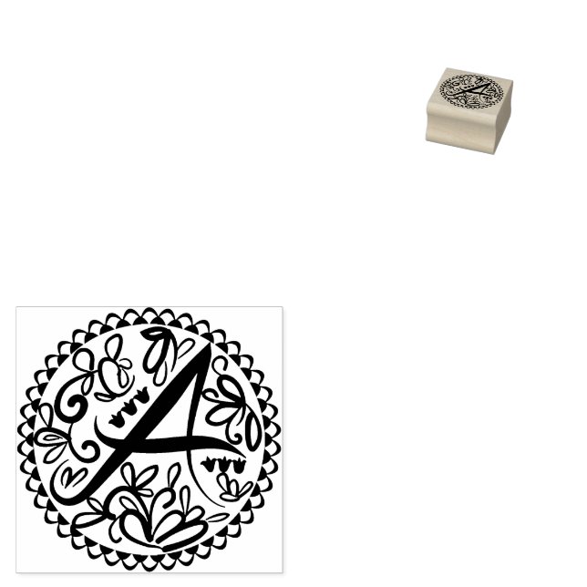 Alphabet A Rubber Stamp (Stamped)