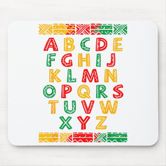 Alphabet Abc Black History Month Design Mouse Mat (Front)