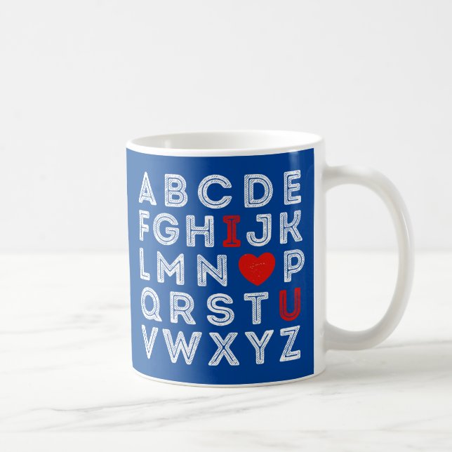 Alphabet ABC I Love You Coffee Mug (Right)