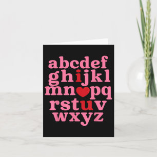Alphabet Abc I Love You Heart Funny Valentines Day Card