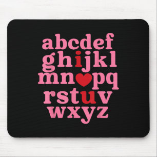 Alphabet Abc I Love You Heart Funny Valentines Day Mouse Mat