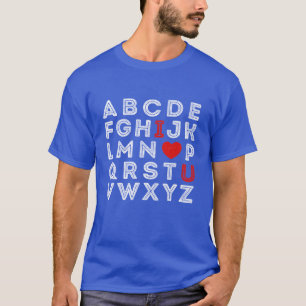 Alphabet ABC I Love You T-Shirt