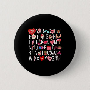 Alphabet Abc I Love You T Shirt Valentines Day Hea 6 Cm Round Badge