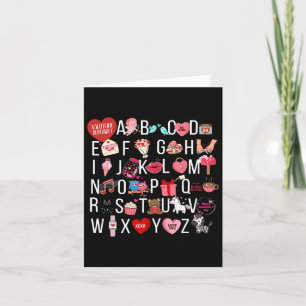 Alphabet Abc I Love You T Shirt Valentines Day Hea Card