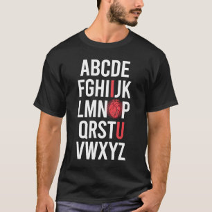ALPHABET ABC I LOVE YOU Valentine Anatomical Heart T-Shirt