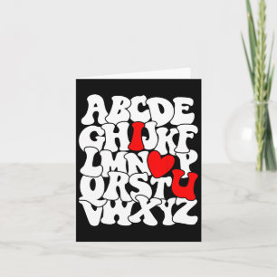 Alphabet Abc I Love You Valentines Day Heart Teach Card