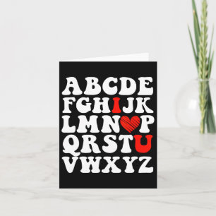 Alphabet Abc I Love You Valentines Day Heart Teach Card