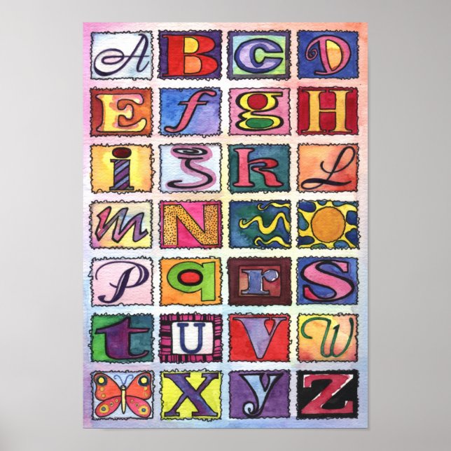 Alphabet ABC 's poster art Baby room Art (Front)