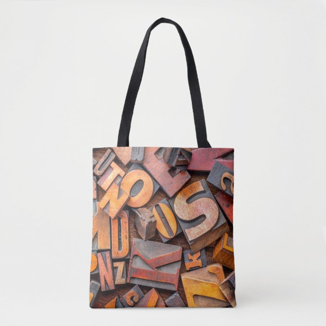 alphabet abstract - background of random letterpre tote bag (Front)