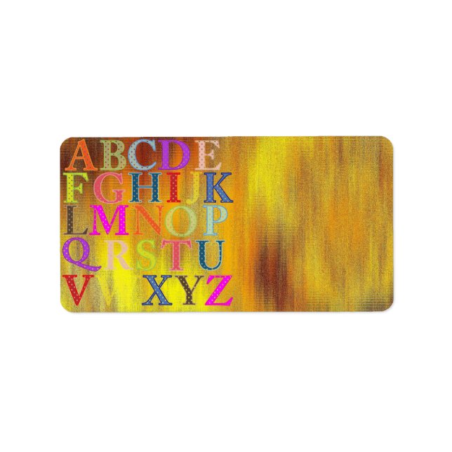 Alphabet Address Label (Front)