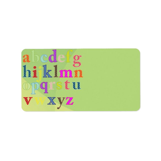 Alphabet Address Label (Front)
