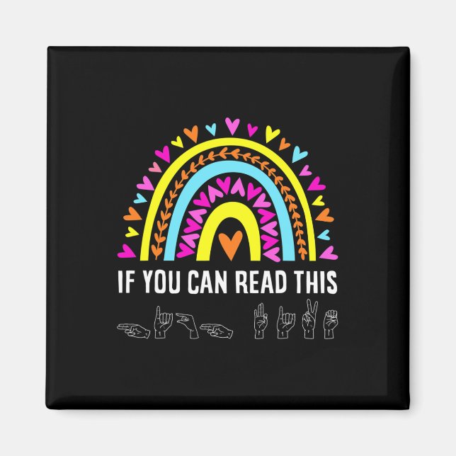 Alphabet American Sing Language Asl Teacher Fun  Magnet (Front)