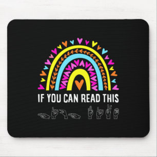 Alphabet American Sing Language Asl Teacher Fun Mouse Mat