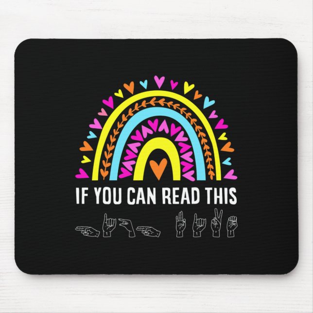 Alphabet American Sing Language Asl Teacher Fun  Mouse Mat (Front)