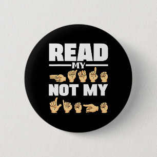 Alphabet American Sing Language Asl Teacher Quote 6 Cm Round Badge