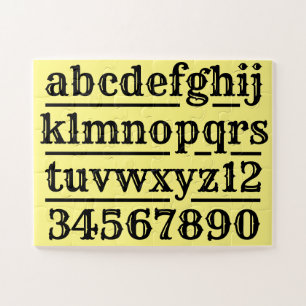 Alphabet and numerals designs jigsaw puzzle