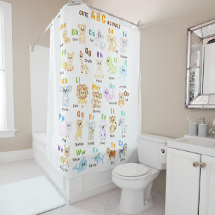 Alphabet Animal ABC Cute animals Shower Curtain