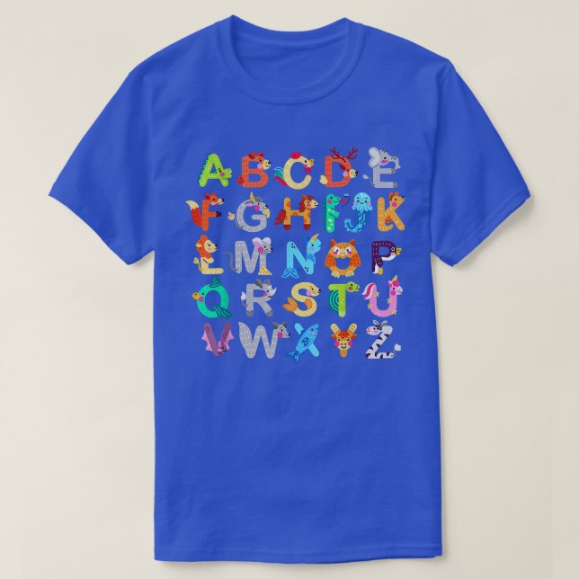 Alphabet Animal ABCs Learning Back To School Teach T-Shirt (Design Front)