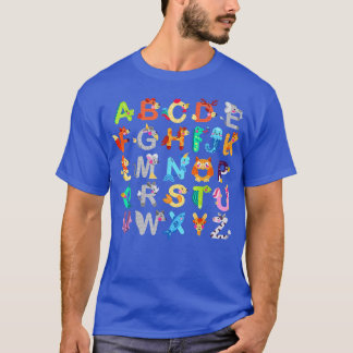 Alphabet Animal ABCs Learning Back To School Teach T-Shirt