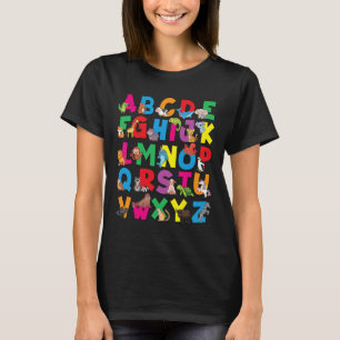 Alphabet Animals Abcs Zoo Kids Boys Girls Teacher  T-Shirt