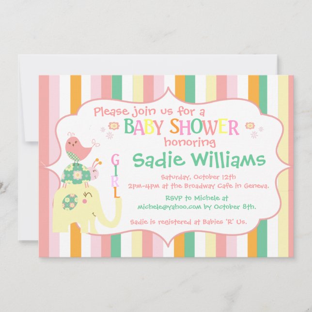 Alphabet Animals Baby Shower Invitation (Front)