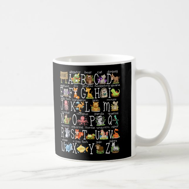Alphabet Animals Back to School Pre-K Kindergarten Coffee Mug (Right)