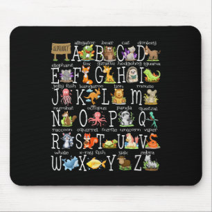 Alphabet Animals Byck To School Pre-k Kindergarten Mouse Mat