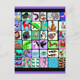 Alphabet animals postcard