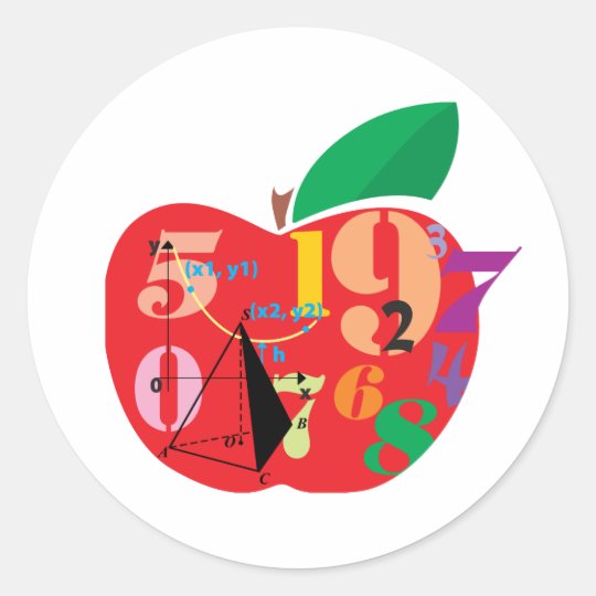 Alphabet Apple Classic Round Sticker