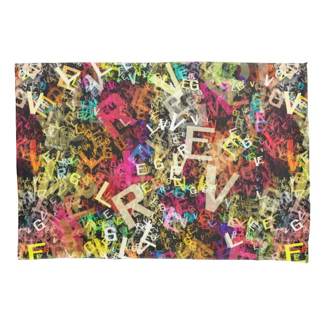 Alphabet Art 1 Pillowcase (Front)