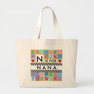 Alphabet Art Nana Large Tote Bag