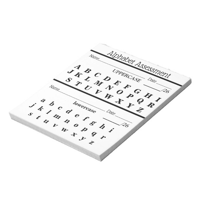 Alphabet Assessment Teacher Notepad (Rotated)