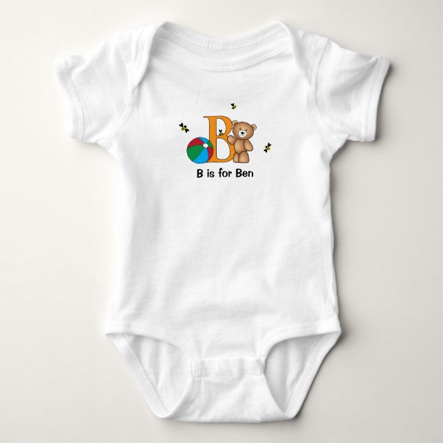 Alphabet B tee for boys - customise with your name (Front)