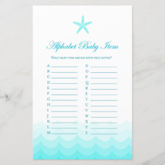 Alphabet Baby Item - Baby Shower Game