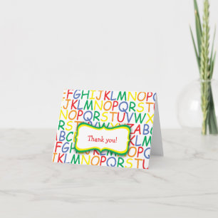 Alphabet Birthday Thank You Note / kids stationery