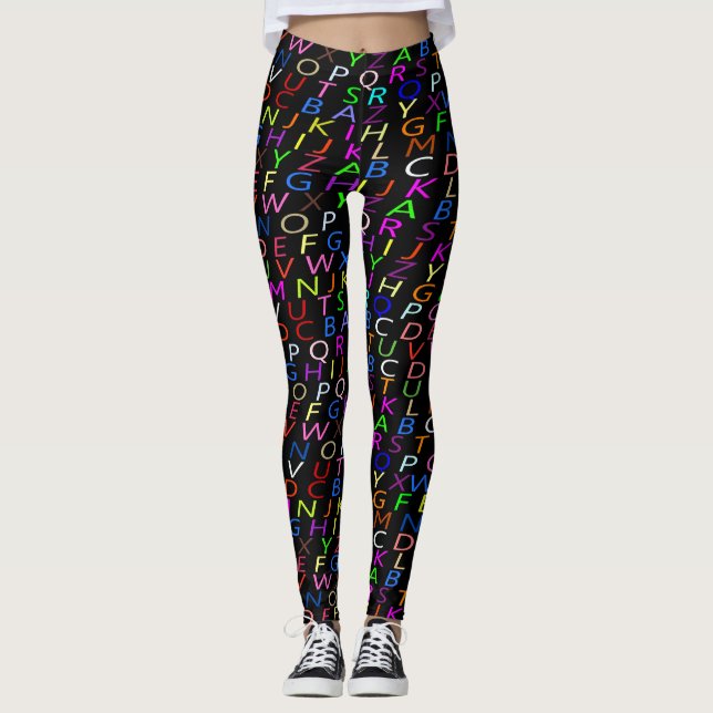 Alphabet Black Leggings (Front)