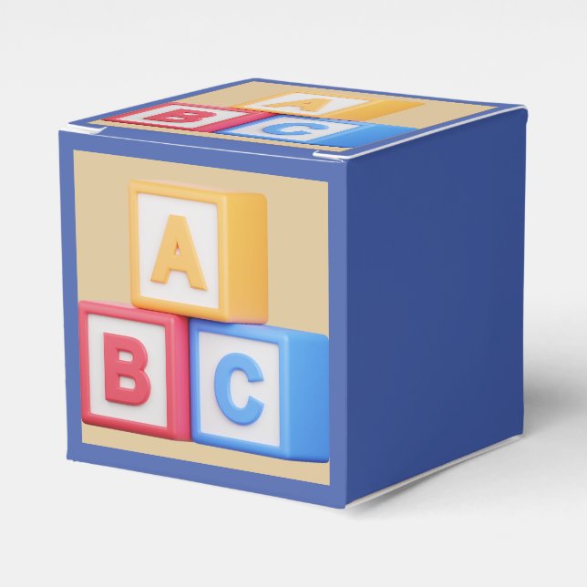 Alphabet Blocks A-B-C Favor Boxes (Front Side)