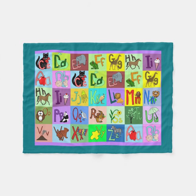 Alphabet Blocks baby blanket (Front (Horizontal))